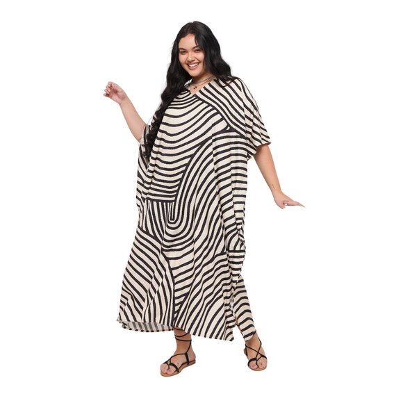 Gypsie Blu Caftan Dresses for Women Plus Size Digital Printed Maxi Mumu Dresses - Picture 7 of 7